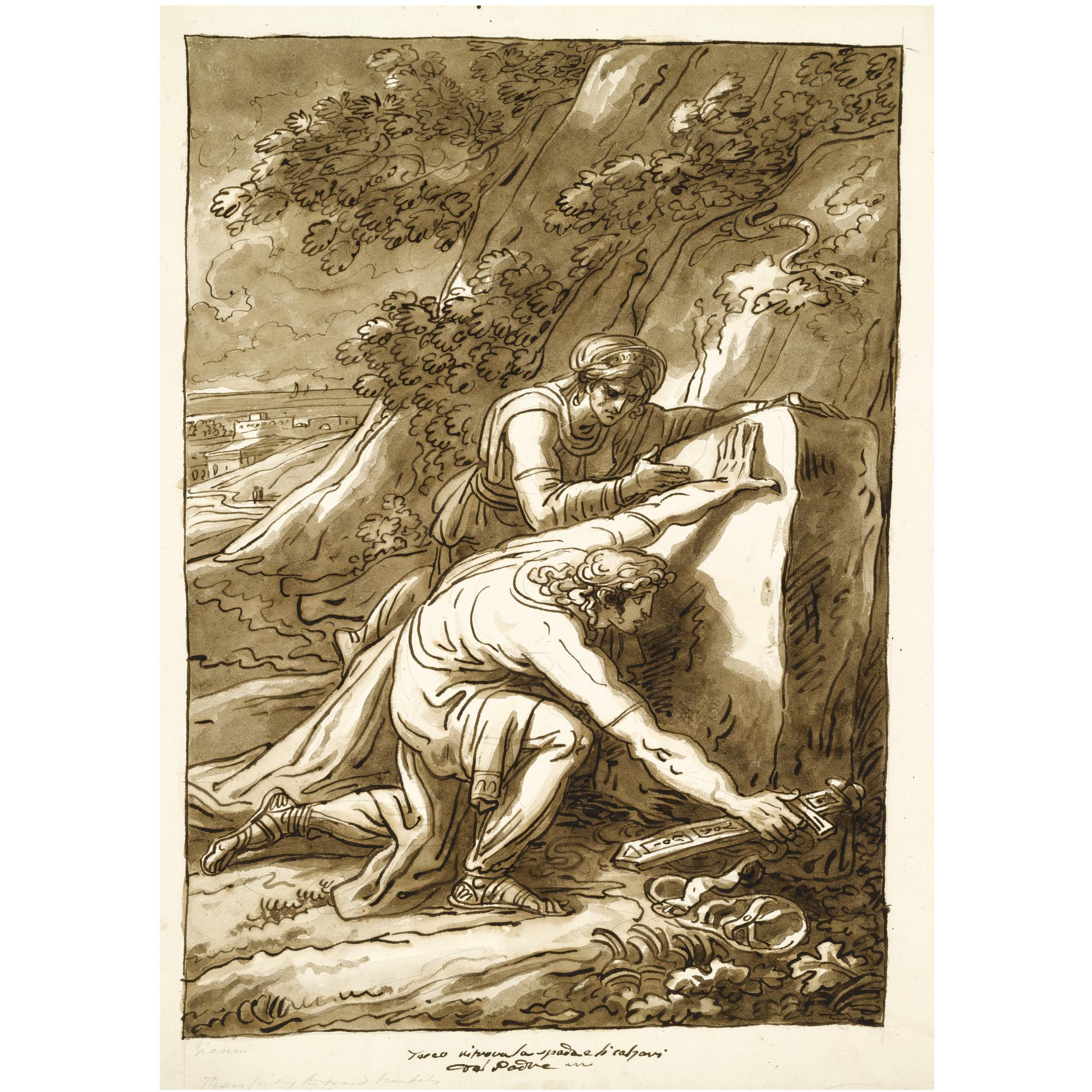 Felice Giani - Theseus Finding The Sword Of His Father Aegeus