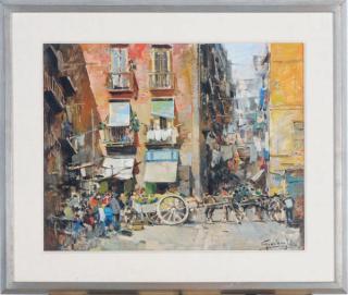 Felice Giordano - Italian street scene