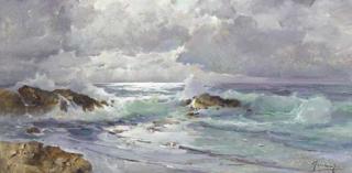 Felice Giordano - Waves Crashing Against A Rocky Coastline