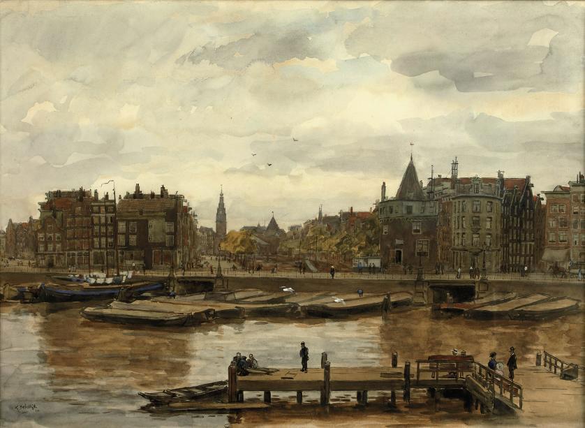 Felicien Bobeldijk - A view of the Schreierstoren, Amsterdam