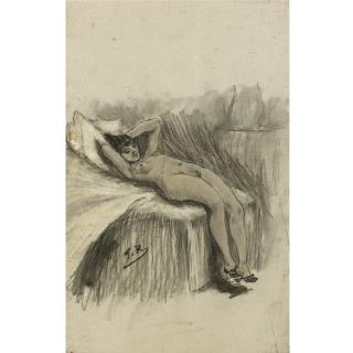 Félicien Rops - Belgian 7 Drawings And 97 Etchings Included In The Catalogue Raisonné Of The Prints And Etchings Of Félicien Rops, Paris, Librairie Conquet, 1887 – First Edition, By Ramiro, Erastène  