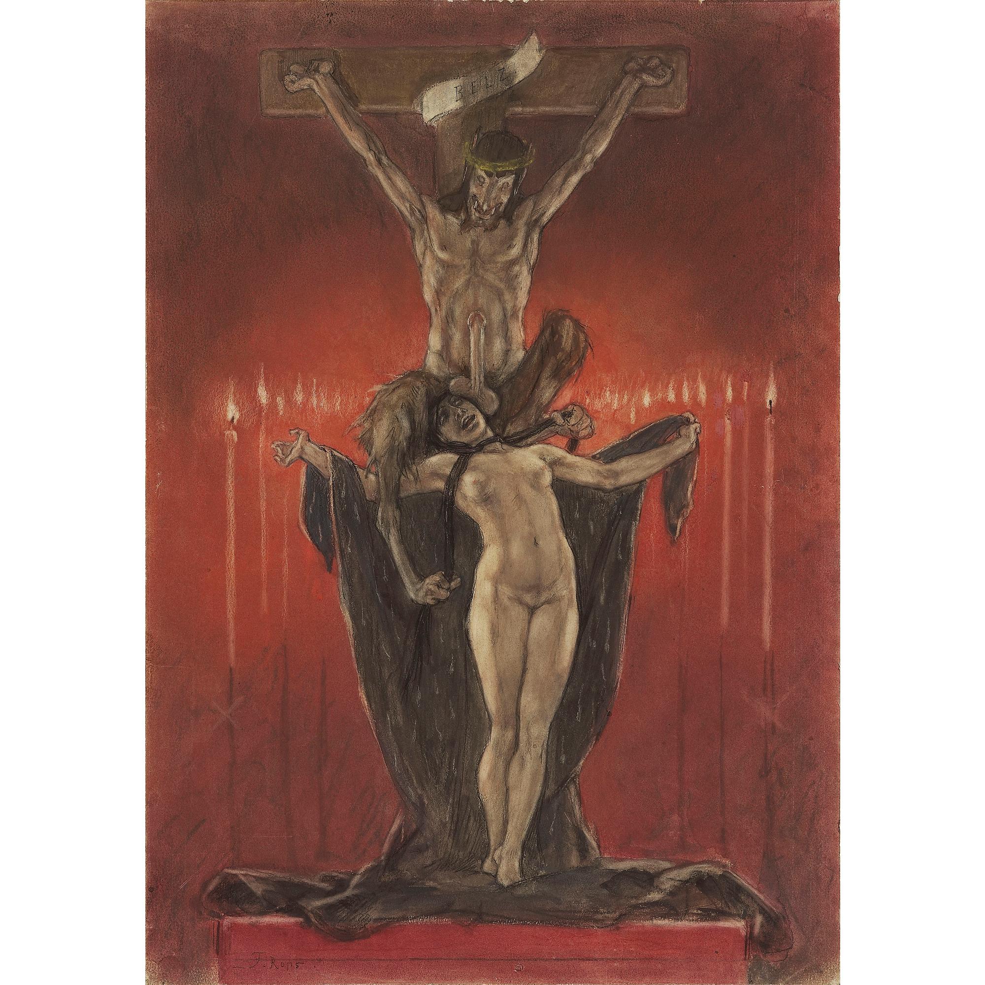 Félicien Rops - Belgian Le Calvair (Les Sataniques)