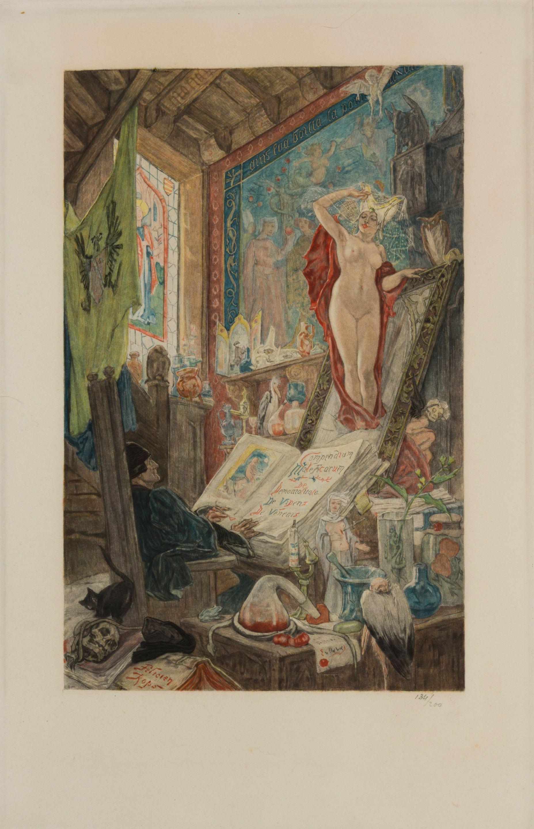 Felicien Rops - Incantation réhaussée