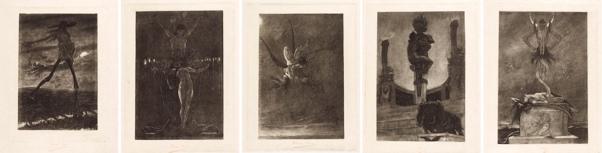 Félicien Rops - Les Sataniques (Exsteens 784-787)