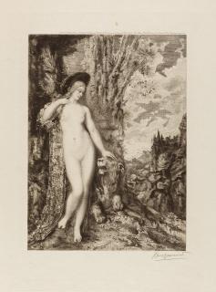 Félix Bracquemond - 4 Bll. der Folge: Illustrations pour les Fables de La Fontaine,