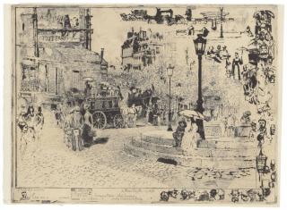 Félix Buhot - La Place Pigalle en 1878