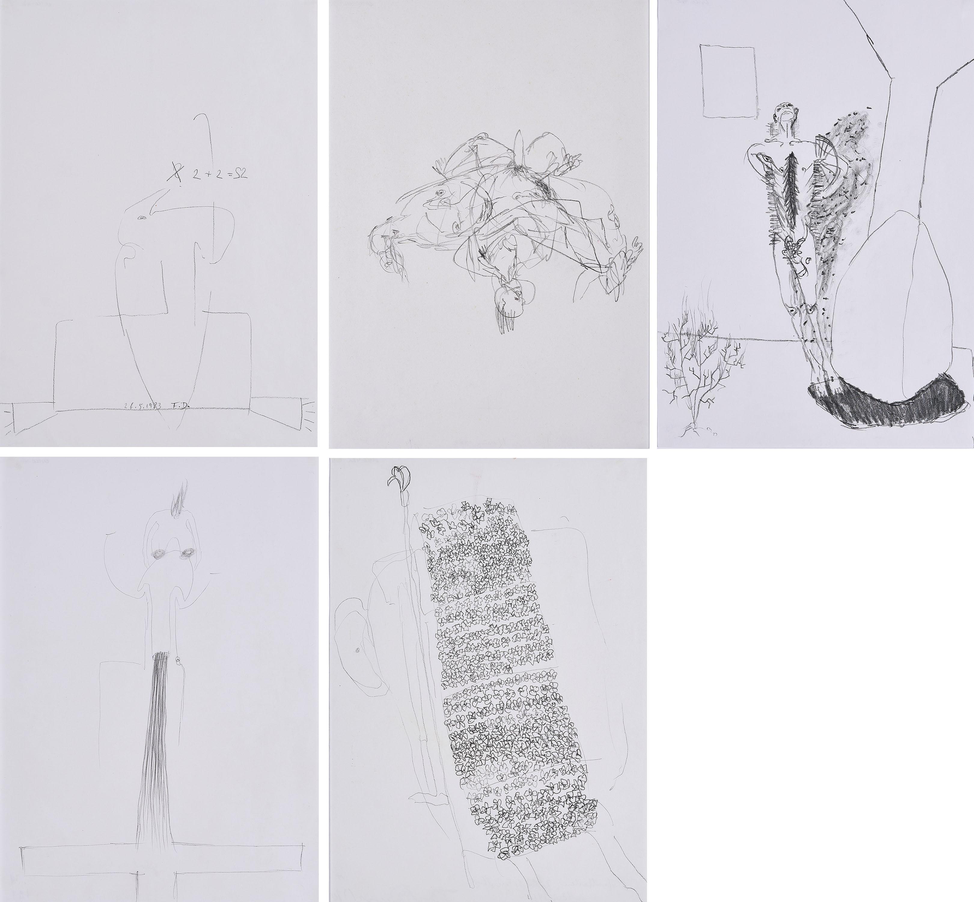 Felix Droese - Konvolut von 5 Zeichnungen.