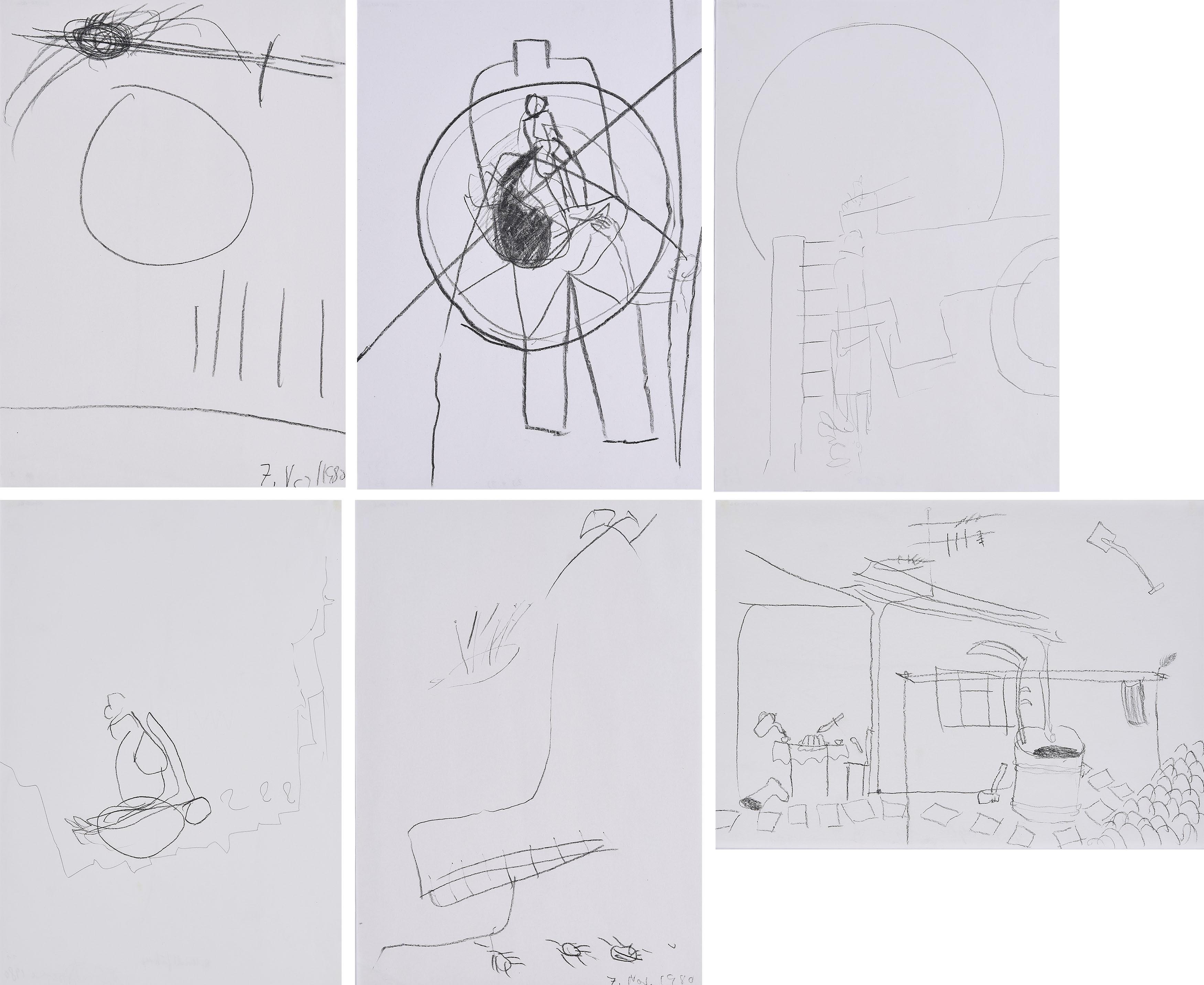 Felix Droese - Konvolut von 6 Zeichnungen.