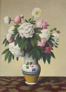 Félix Elie Tobeen - Nature morte aux pivoines dans un vase