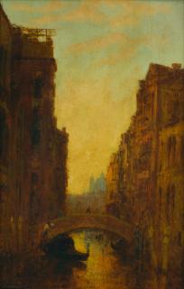 Félix François Georges Philibert Ziem - A canal in Venice