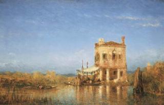 Felix-Francois-Georges-Philibert Ziem - Maison de pêcheurs dans la lagune vénitienne