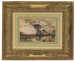 Félix François Georges Philibert Ziem - Paysage aux pins parasol