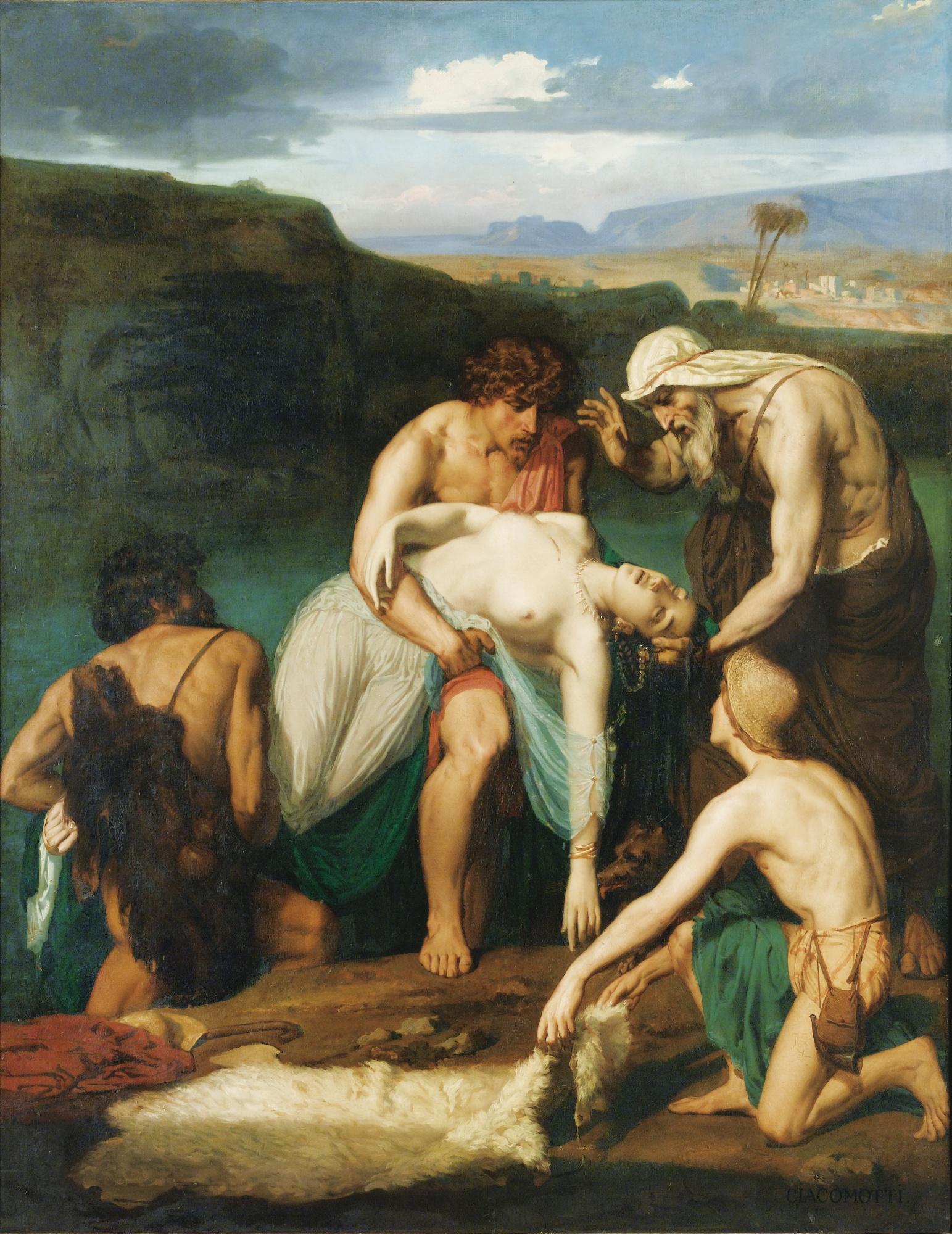Felix-Henry Giacomotti - Zenobie Découverte Par Les Bergers Sur Les Rives De L\'Araxefelix-Henry Giacomotti ; Zenobia Found By The Shepherds On The Banks Of The Arax ; Signed Lower Right ; Oil On Canvas