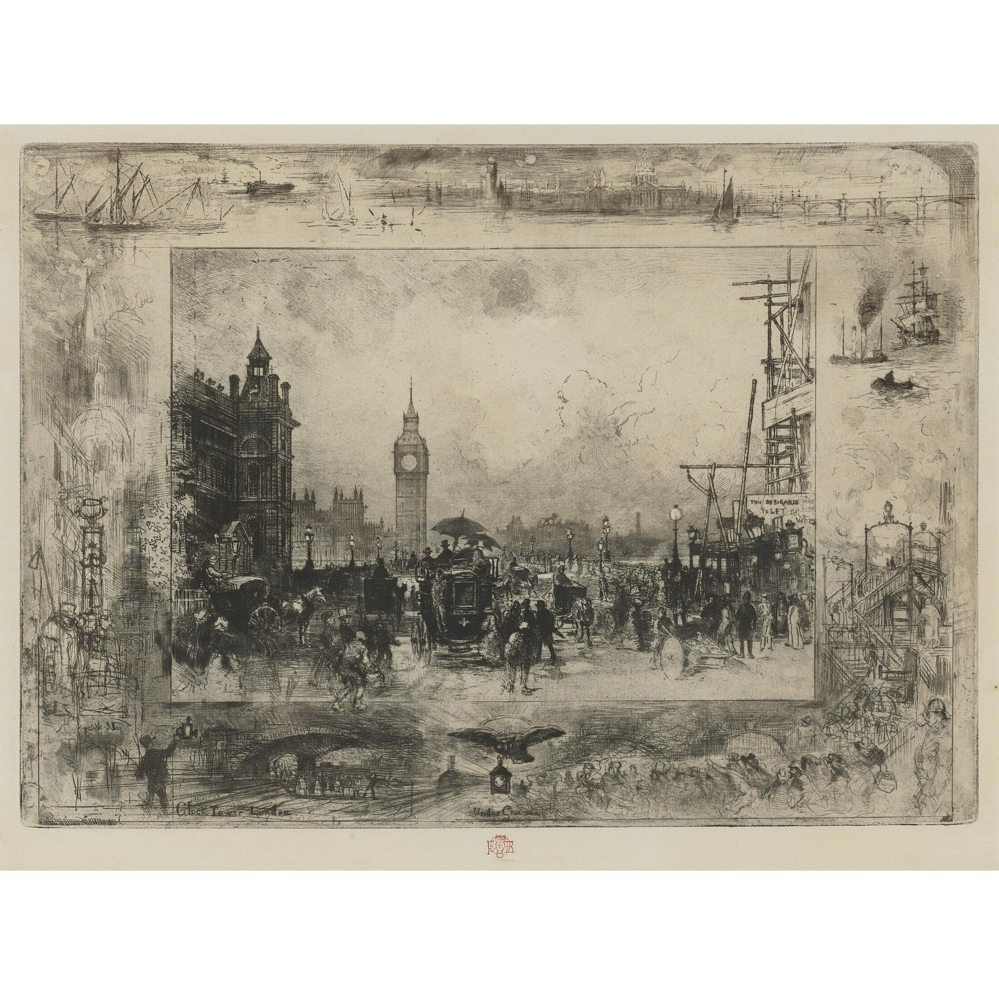 Félix Hilaire Buhot - L\'Hiver A Paris; Westminster Palace; And Westminster Bridge (Bourcard/Goodfriend 128, 155 And 156)