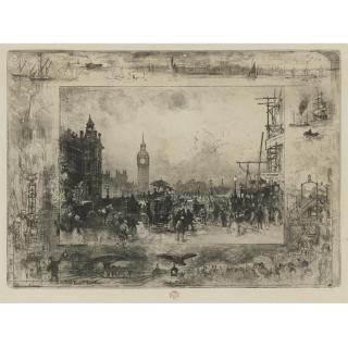 Félix Hilaire Buhot - L\'Hiver A Paris; Westminster Palace; And Westminster Bridge (Bourcard/Goodfriend 128, 155 And 156)