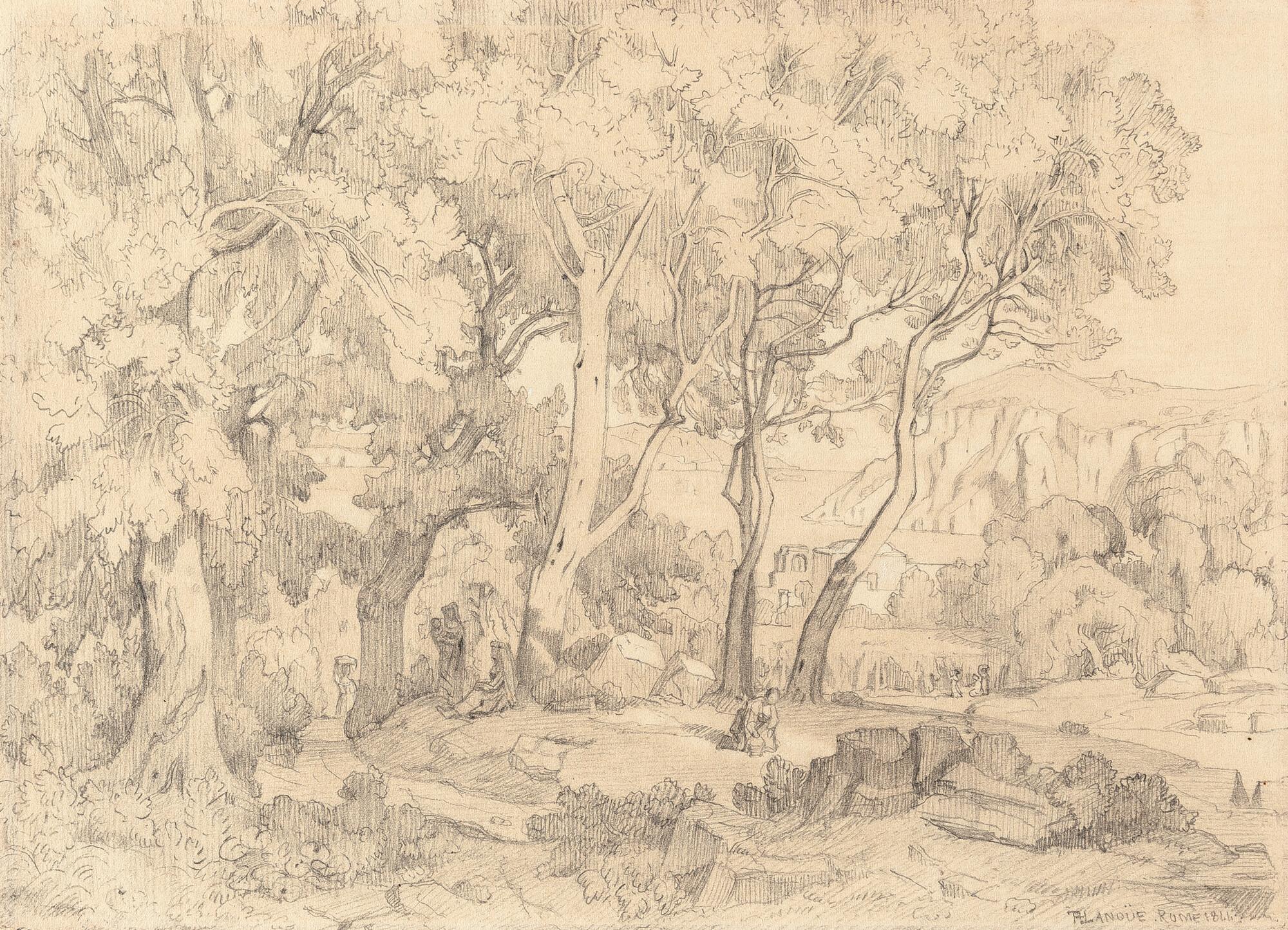 Félix Hippolyte Lanoue - Die Rast im Walde