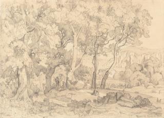 Félix Hippolyte Lanoue - Die Rast im Walde