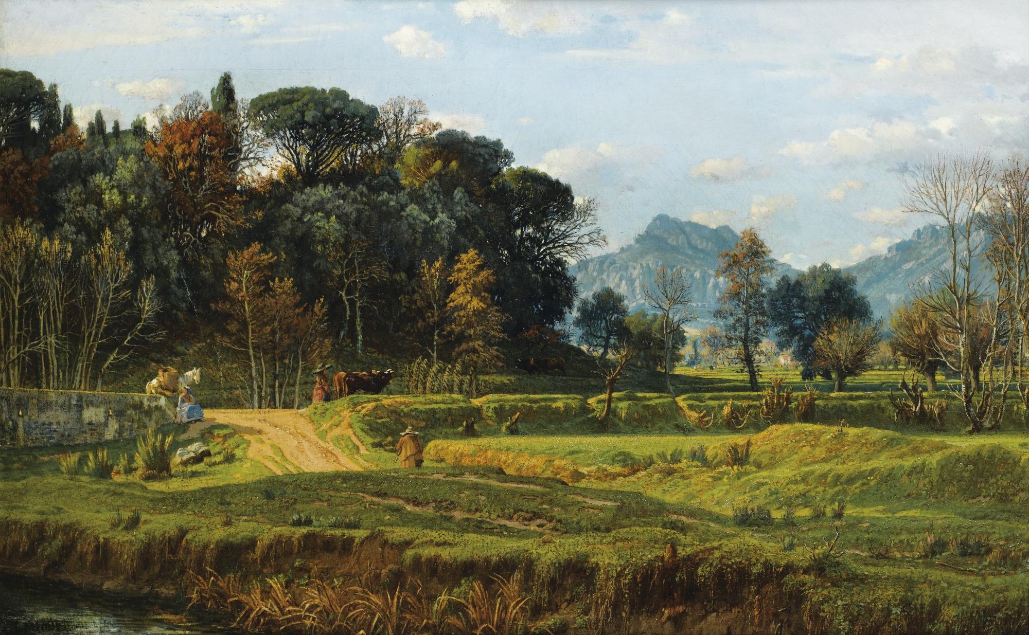 Felix-Hippolyte Lanoüe - Vue De L\'Ermitage De Saint Cassien Près De Cannes