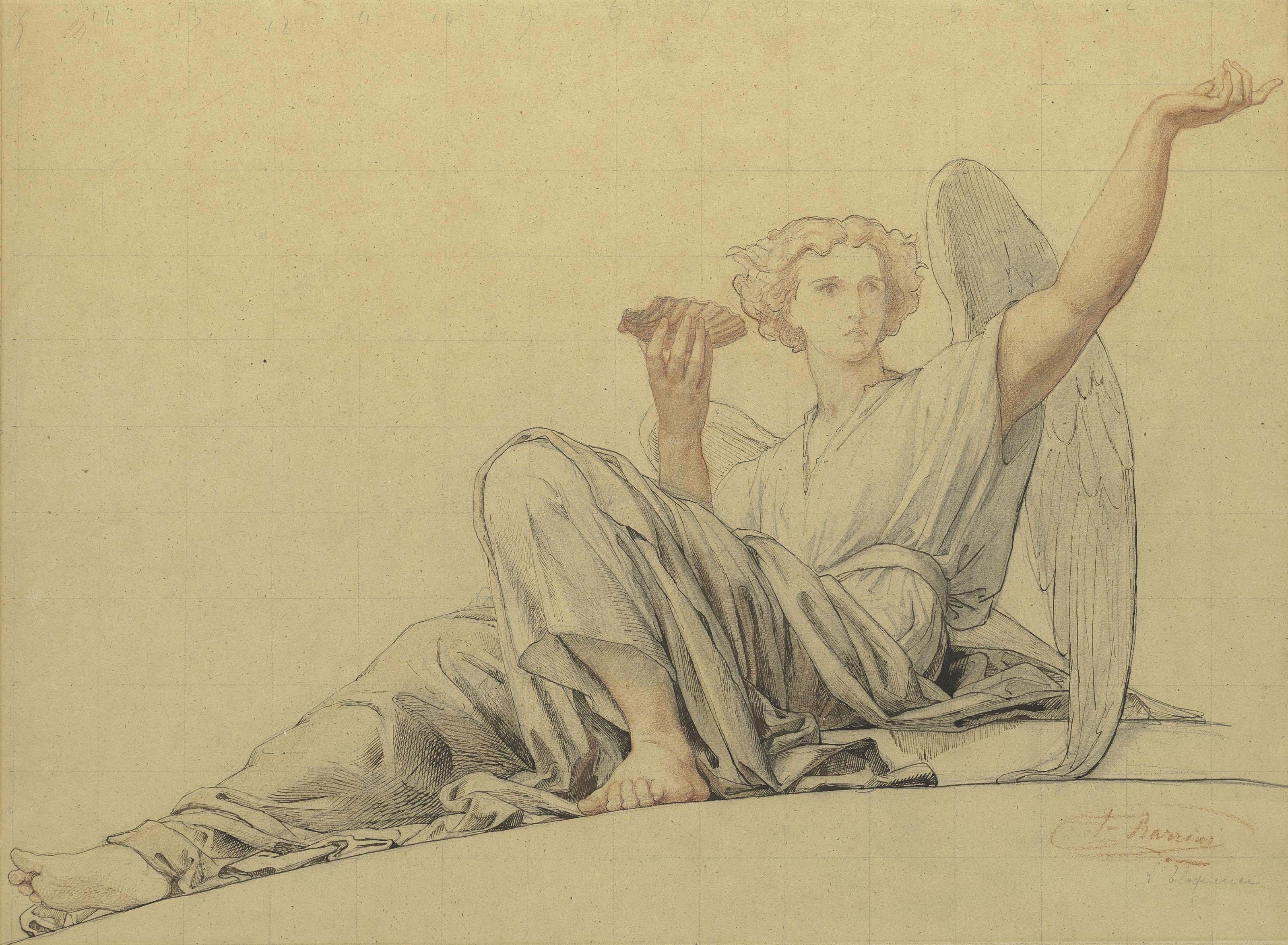 Felix-Joseph Barrias - Eloquence: an angel holding a scallop shell