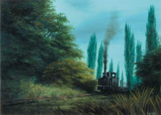 Felix Kelly - Train Entering A Wood
