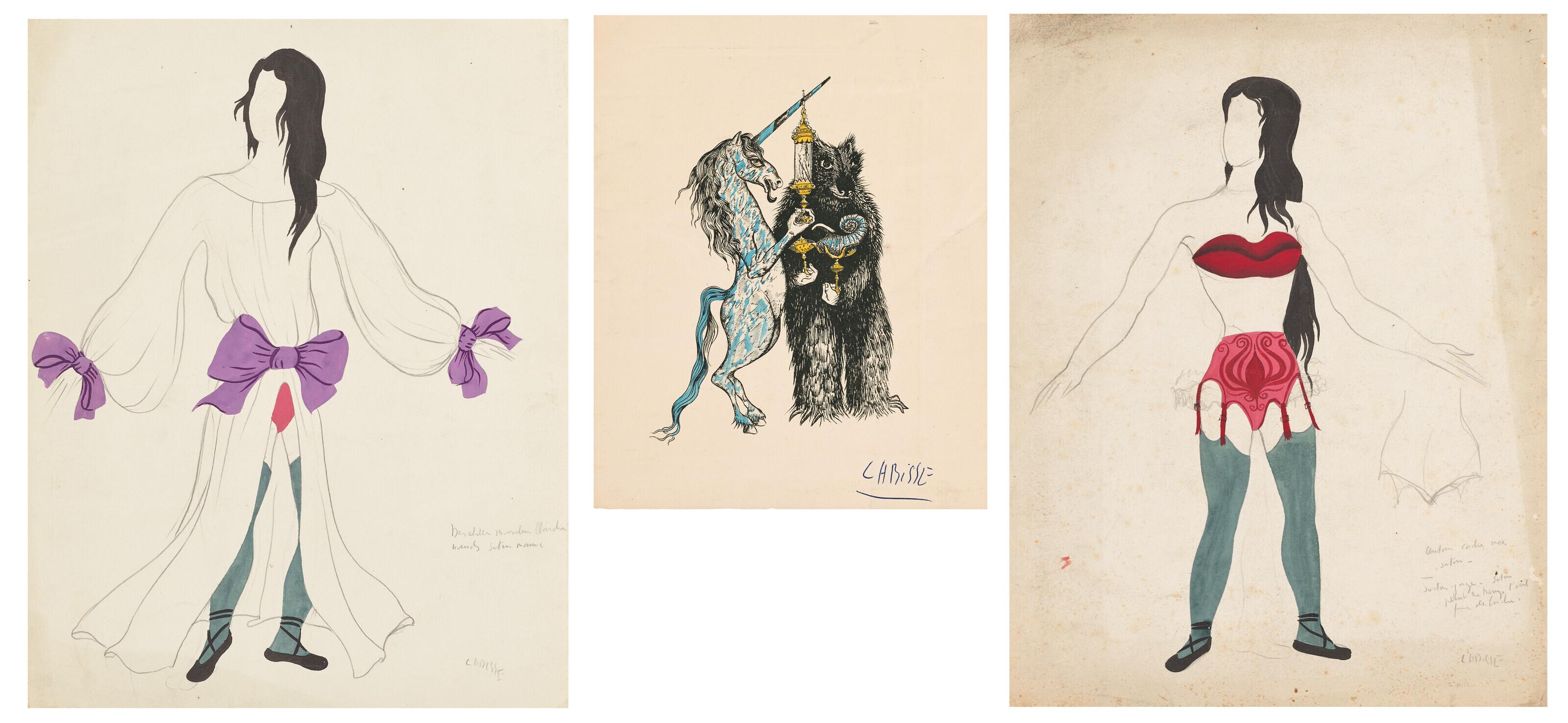 Félix Labisse - Maquettes de costumes pour \