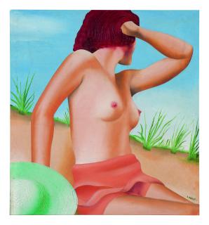 Félix Labisse - Sans Titre (Nu Assis Dans Les Dunes)