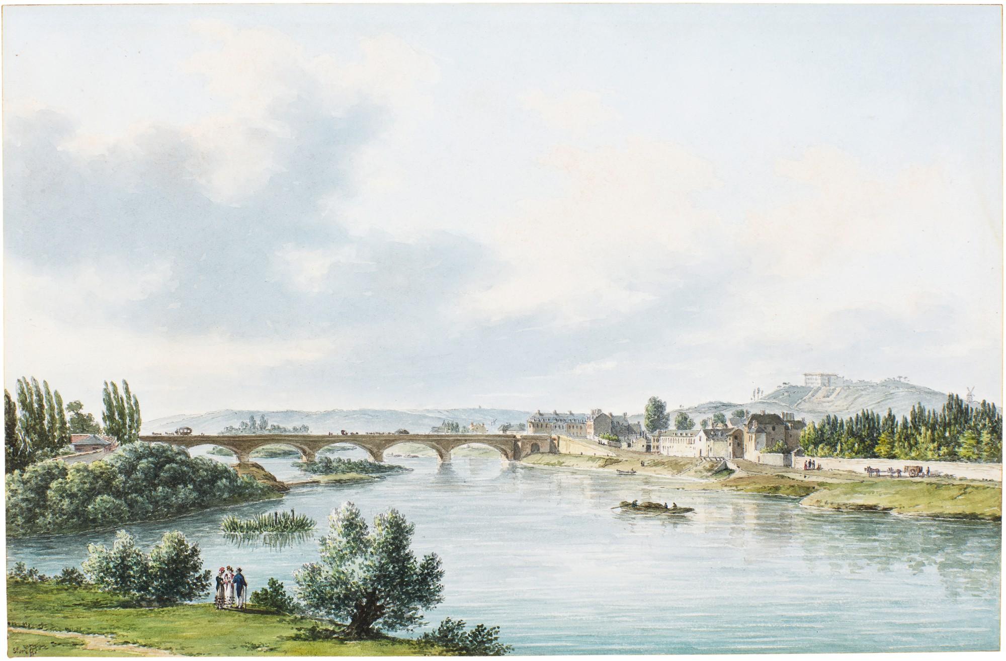 Félix Marie Ferdinand Storelli - View Of  The Bridge Over The Seine At Neuilly, Taken From The The Gardens Of The Duc D\'Orléans