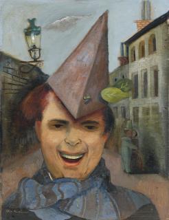 Felix Nussbaum - Selbstbildnis mit Papierhut und blauem Schal