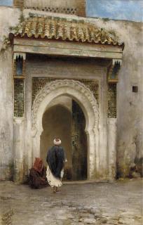 Felix Possart - Figures before an archway, Tangier