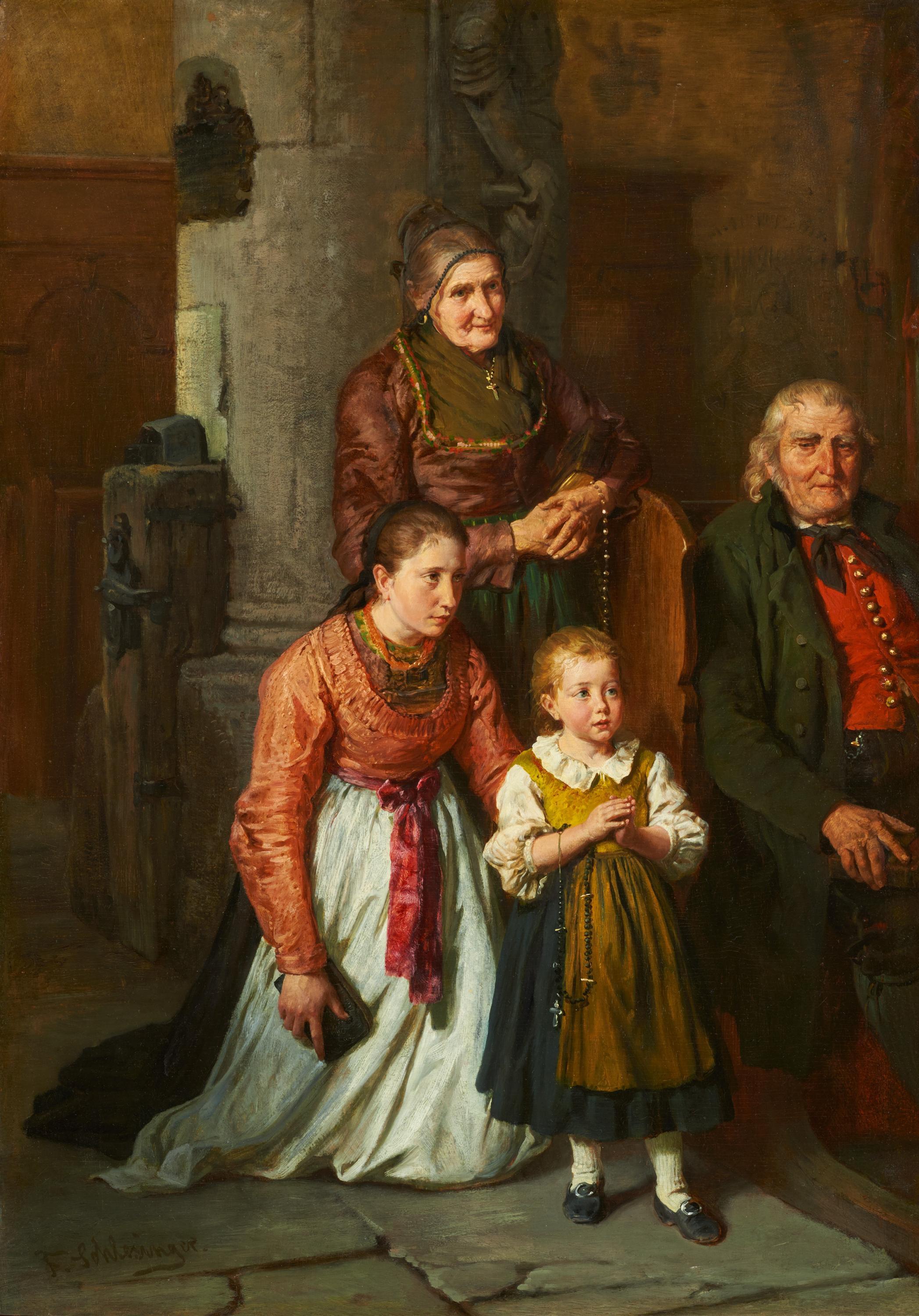 Felix Schlesinger - Familie bei der Andacht.