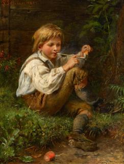 Felix Schlesinger - Pfeife rauchender Bub