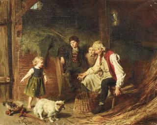 Felix Schlesinger - The Old Basket Weaver