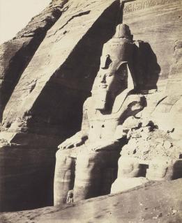 Felix Teynard - Colossal Statues Seen from Three-Quarters View, the Temple of Ramese at Abu Simbel, c.1851-52