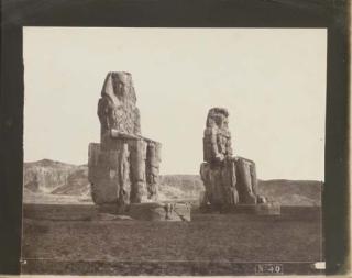 Felix Teynard - Colossi (The One On The Right Called The Colossus of Memnon). Qurna (Thebes)., 1851-52