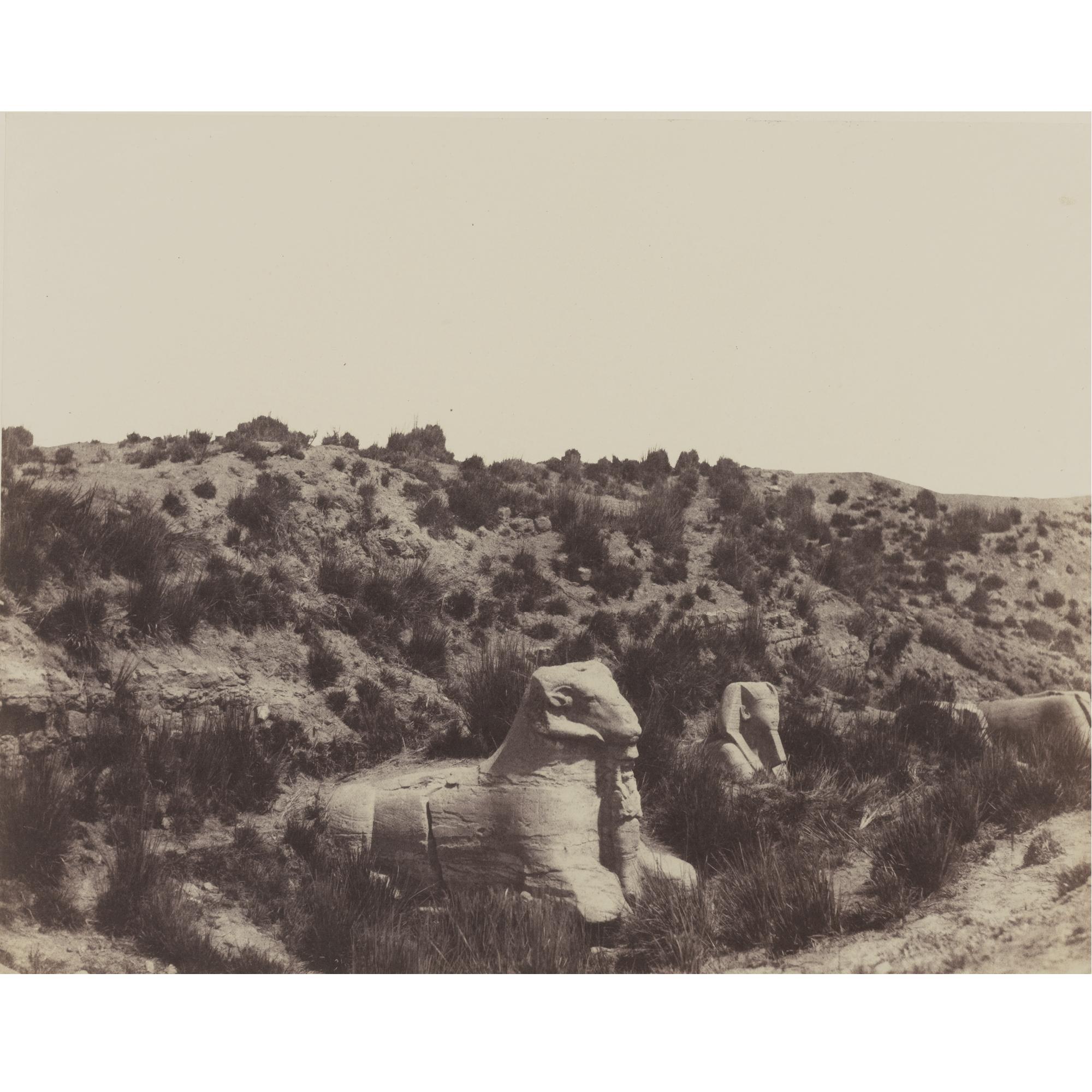 Félix Teynard - \'Karnak (Thèbes): Sphinx À Tête Humaine Et À Tête De Bélier\'