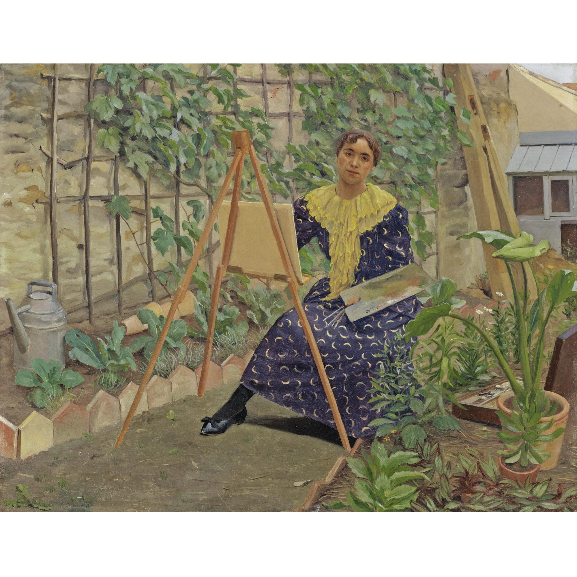 Félix Vallotton - Jeune Fille Peignant, 1892 Young Girl Painting, 1892