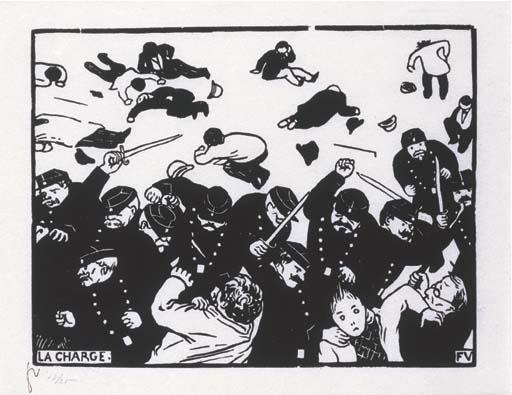 Félix Vallotton - La charge, 1893/1931 (Der Polizeieinsatz)