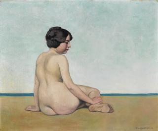 Félix Vallotton - Petite Baigneuse Assise Sur Le Sable