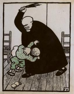 Félix Vallotton - Studie zu \'Tu finiras par le savoir ton catéchisme\' (Crimes et châtiments VIII für L\'Assiette au beurre), 1901