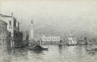 Felix Ziem - A View Of Venice With The Doge\'S Palace And The San Marco In The Distance