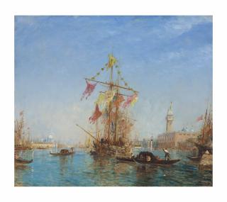 Félix Ziem - Bateau pavoisé lors de la fête de l’Assomption