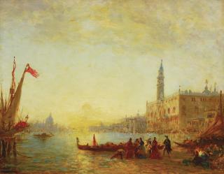 Félix Ziem - French embarquement Quai Des Esclavons, Durant Une Inondation