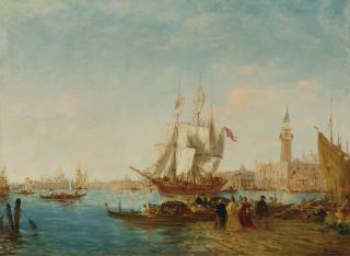 Félix Ziem - French embarquement Sur Le Quai Des Esclavons