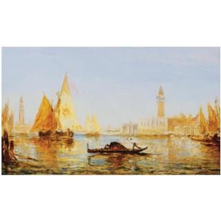 Félix Ziem - French Gondole Et Voiliers Sur Le Grand Canal