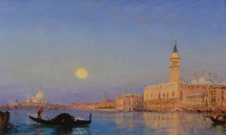 Félix Ziem - Gondole Devant Le Grand Bassin, Venise