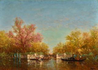 Félix Ziem - Gondoles Devant Les Jardins Français, Venise