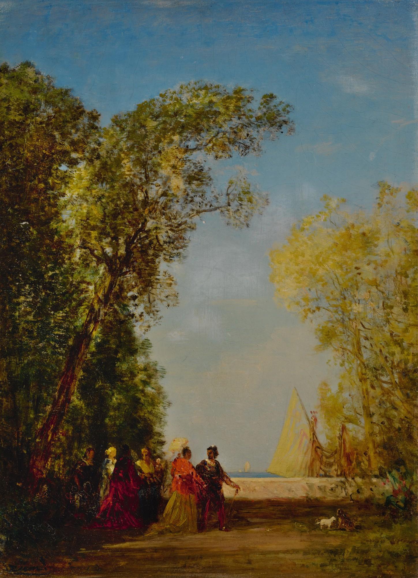 Félix Ziem - Intérieur d\'un jardin à Venise