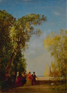 Félix Ziem - Intérieur d\'un jardin à Venise