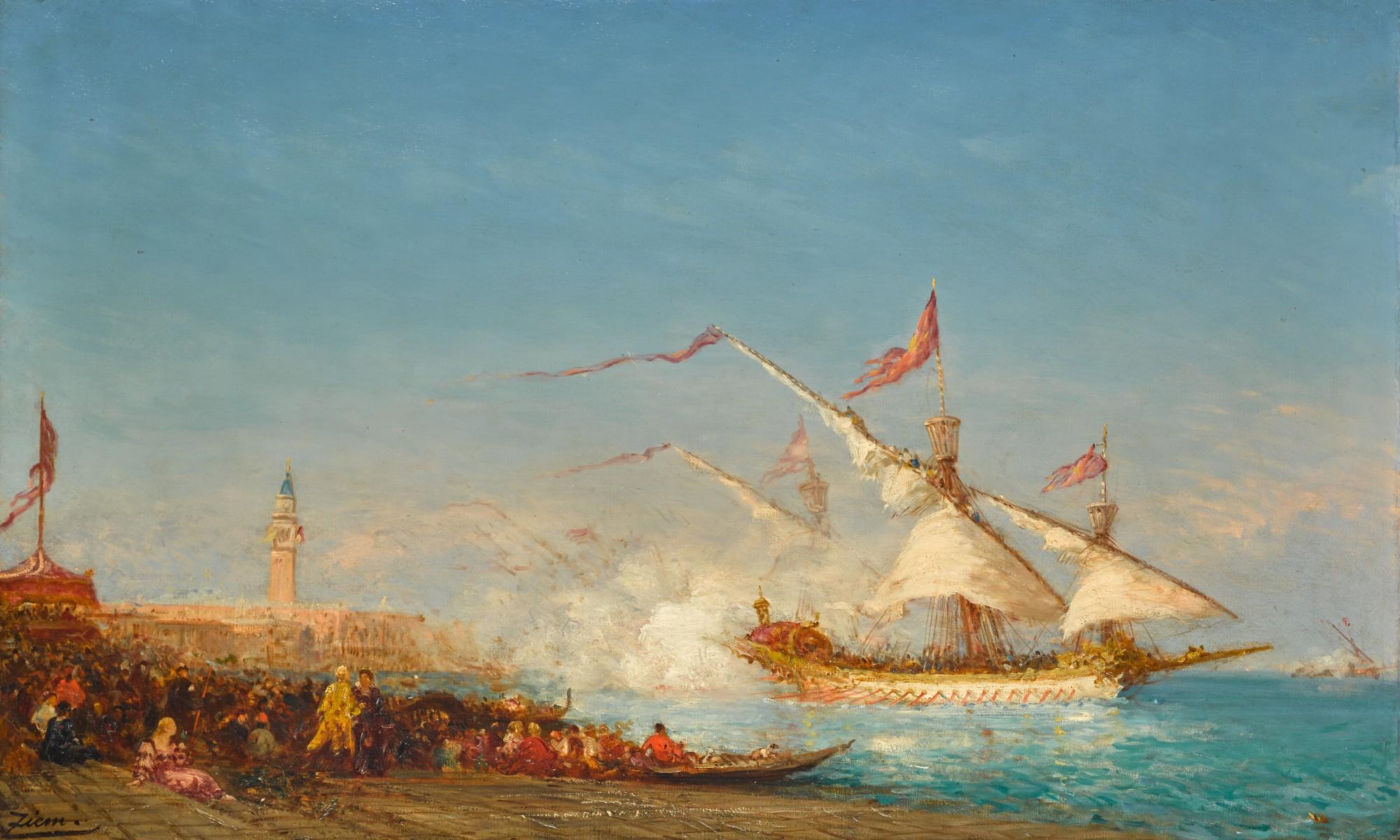 Félix Ziem - Le Bucentaure quittant le bassin