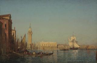 Félix Ziem - Le Palais des Doges vu du canal della Grazia, Venise